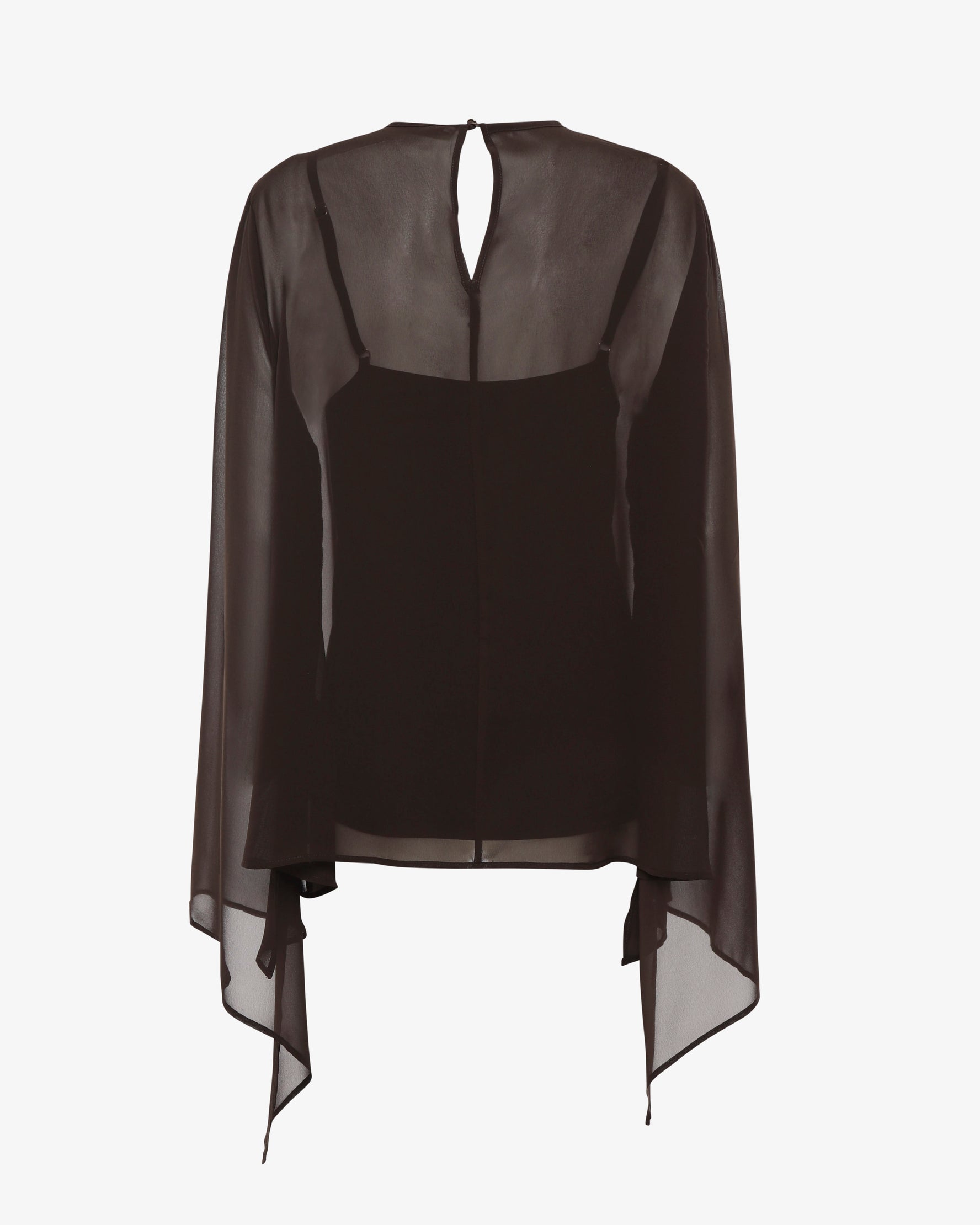 Blusa in georgette con maniche volant