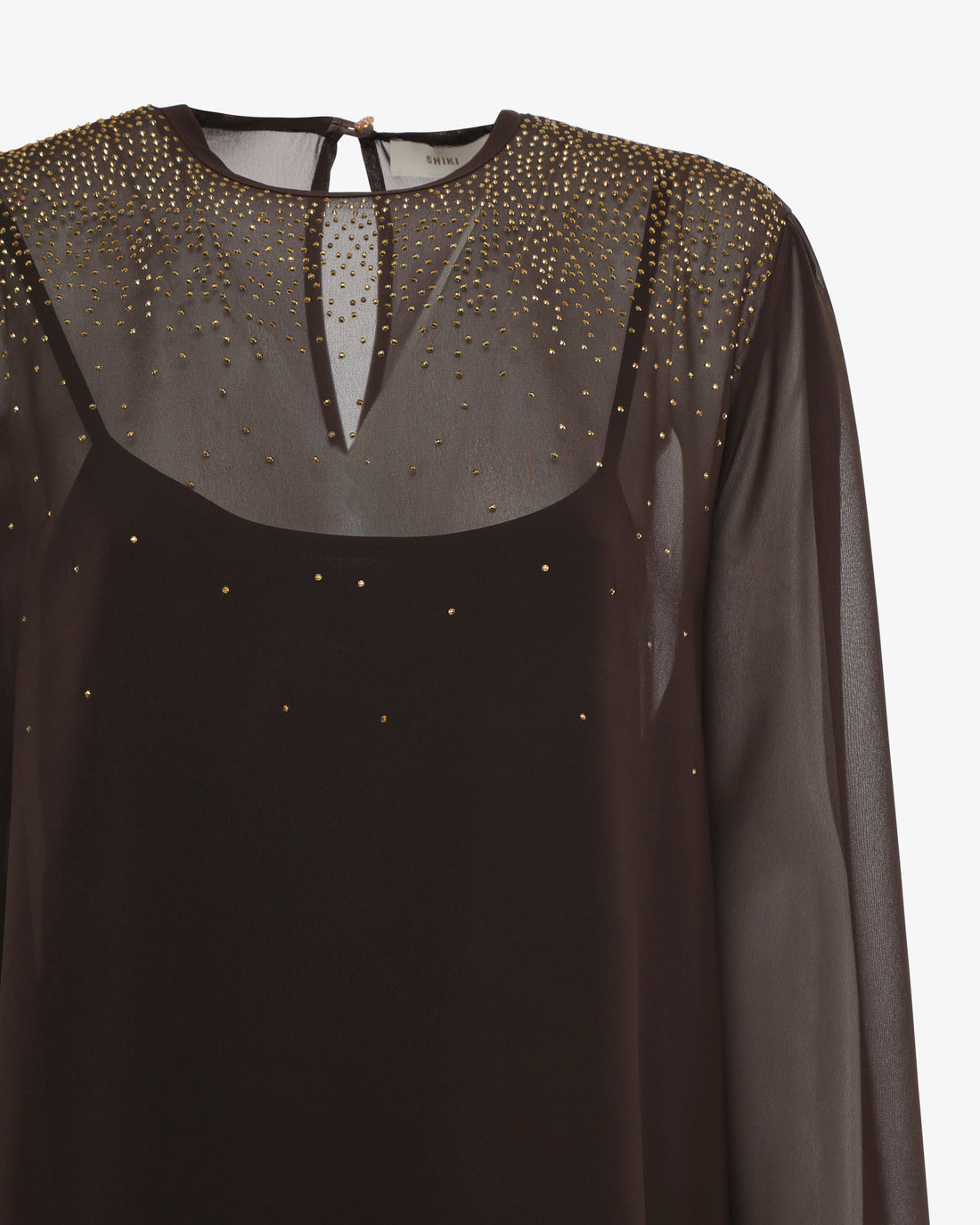 Blusa in georgette con maniche volant