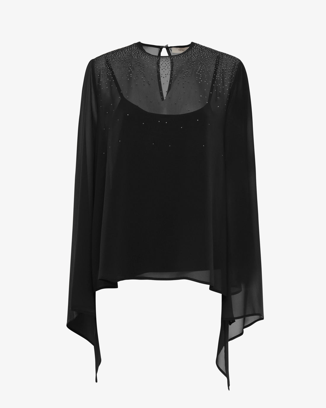 Blusa in georgette con maniche volant