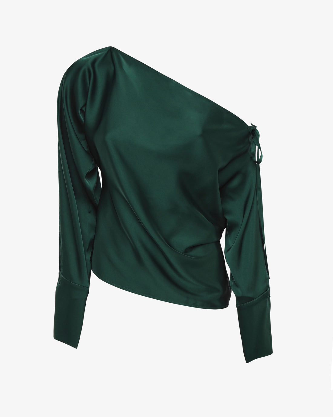 Blusa in satin con spalla scoperta