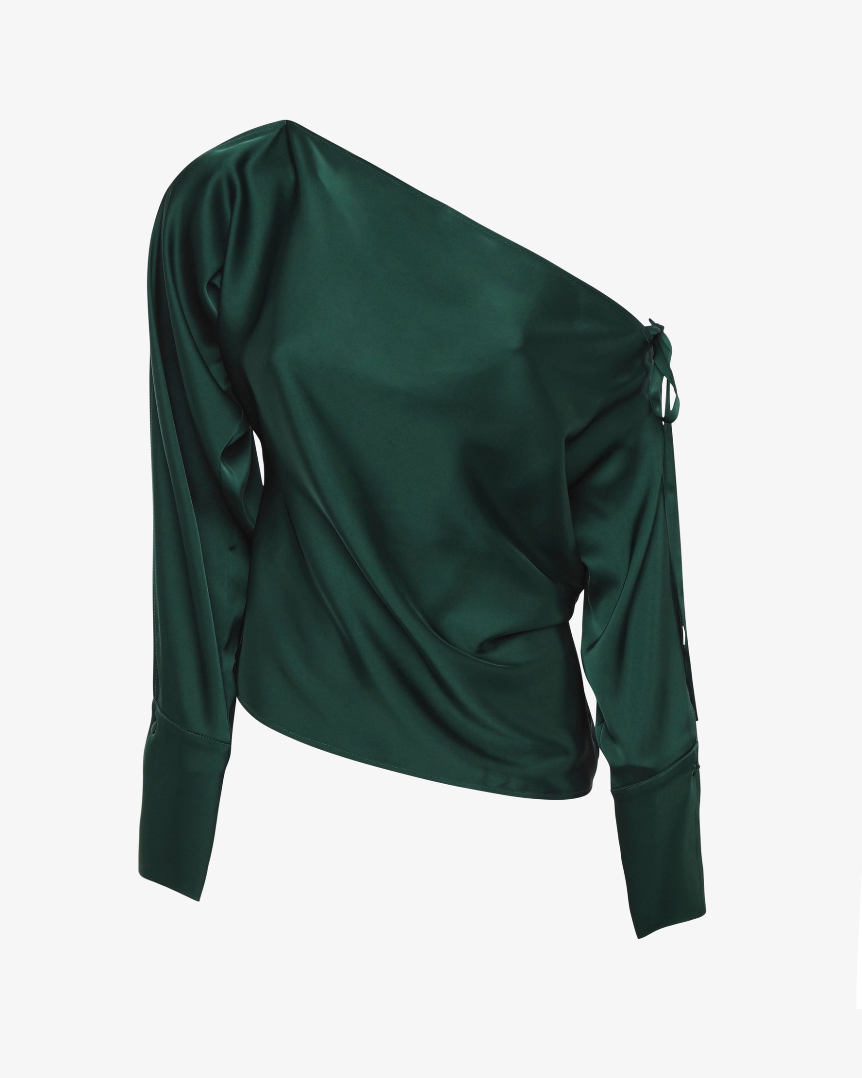 Blusa in satin con spalla scoperta