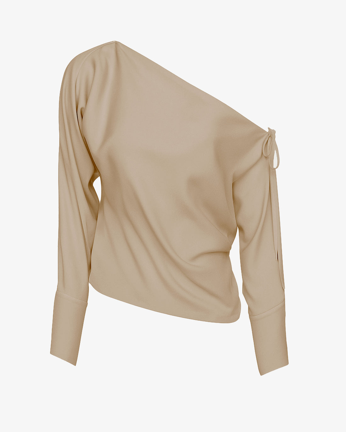 Blusa in satin con spalla scoperta