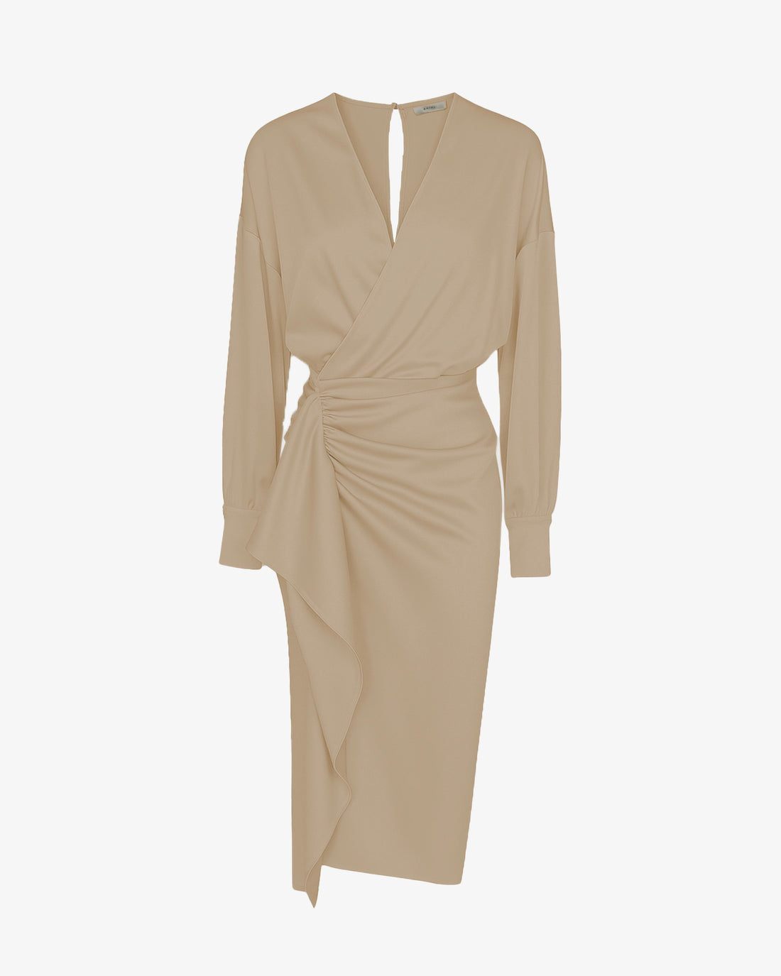 Abito midi in satin con drappeggi