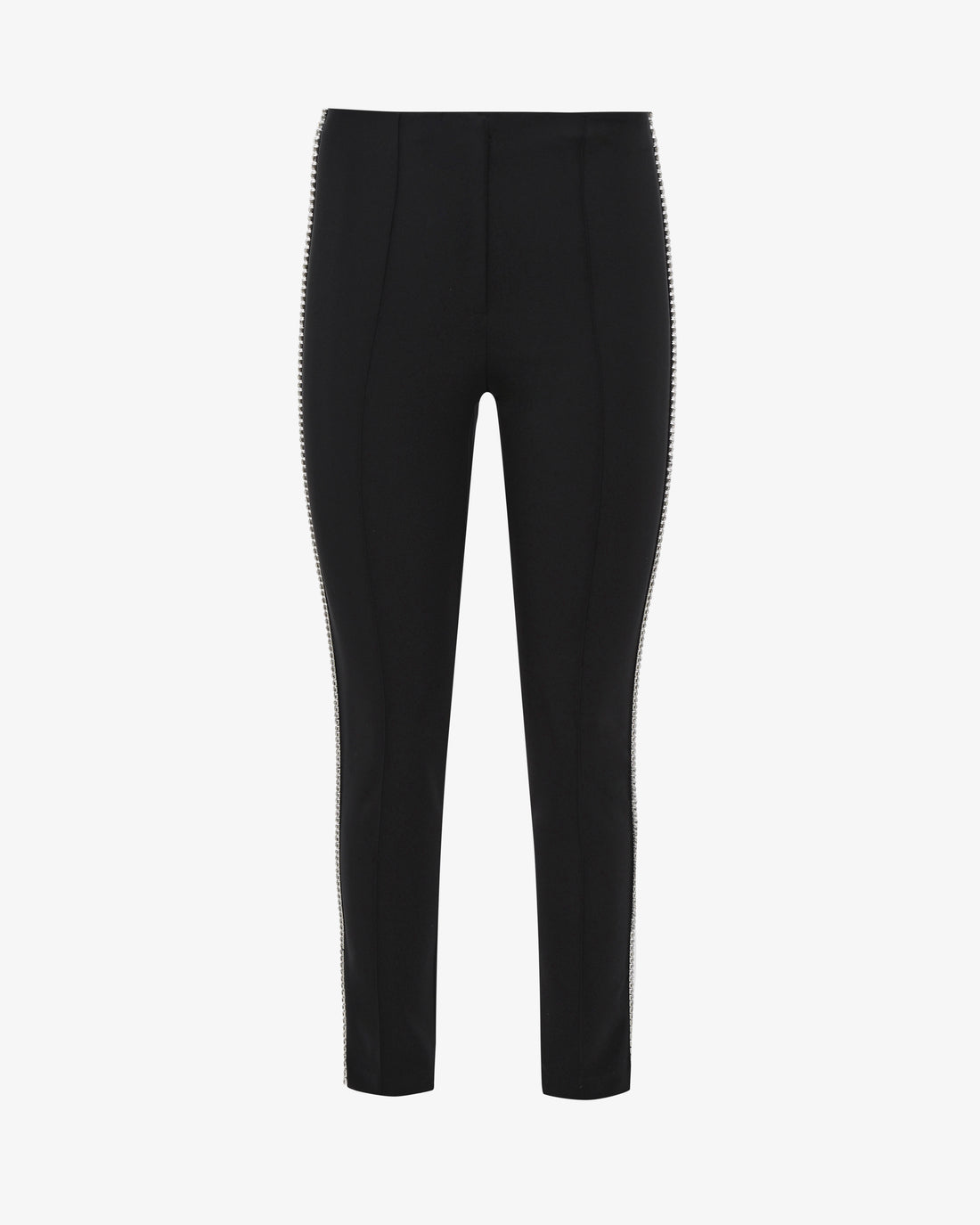 Tailleur con giacca monopetto e pantaloni slim con dettagli swarosvki