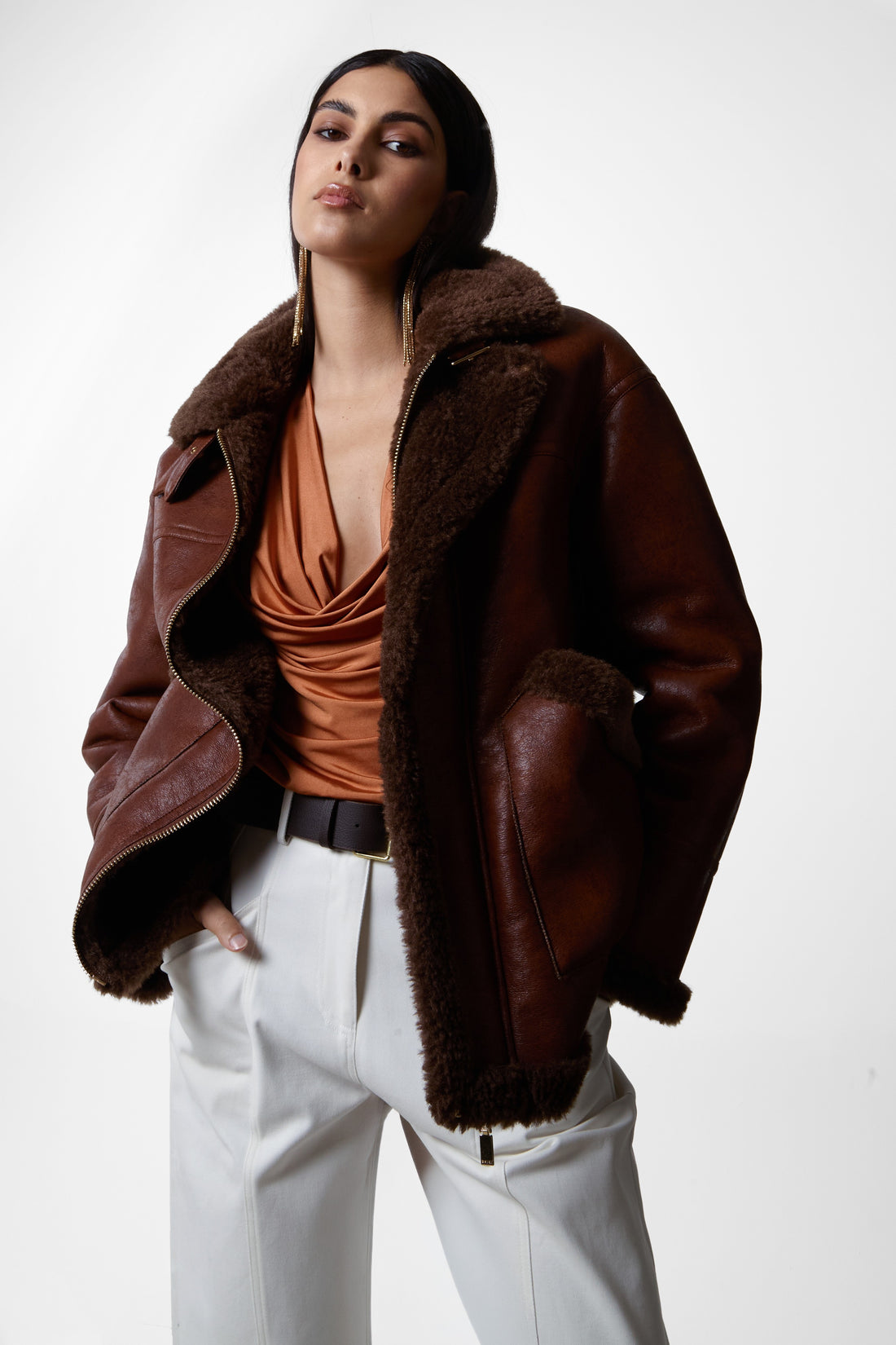 Montone lungo in ecopelle