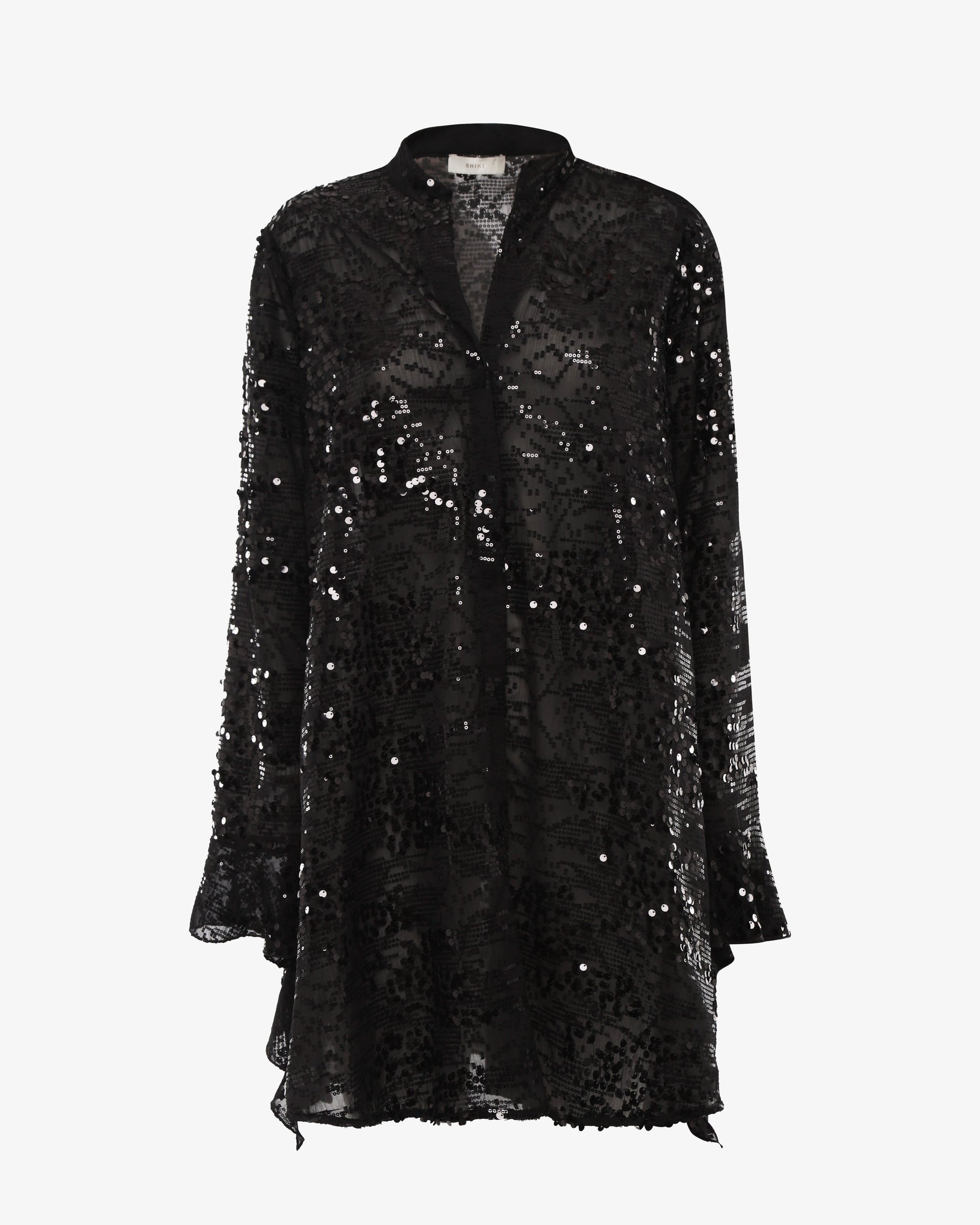 Mini abito camicia in pailettes