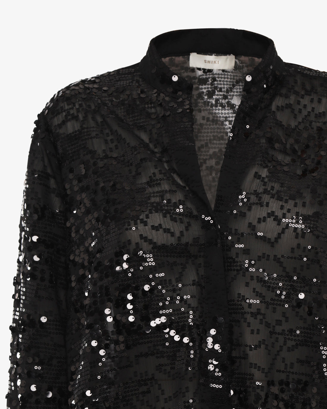 Mini abito camicia in pailettes