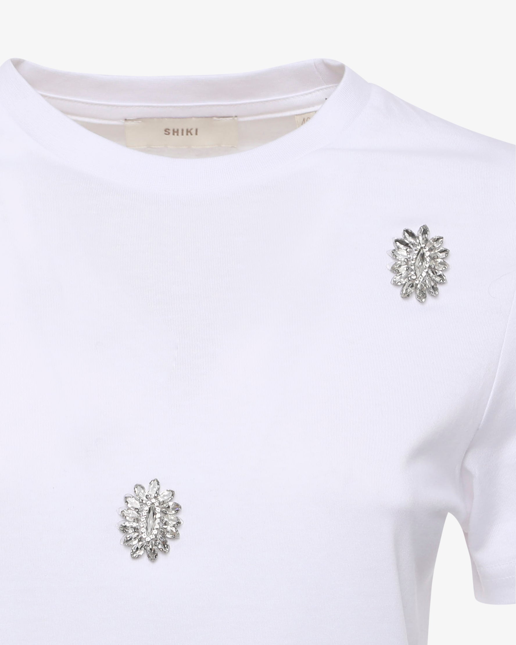 T-shirt con decorazione swarovski