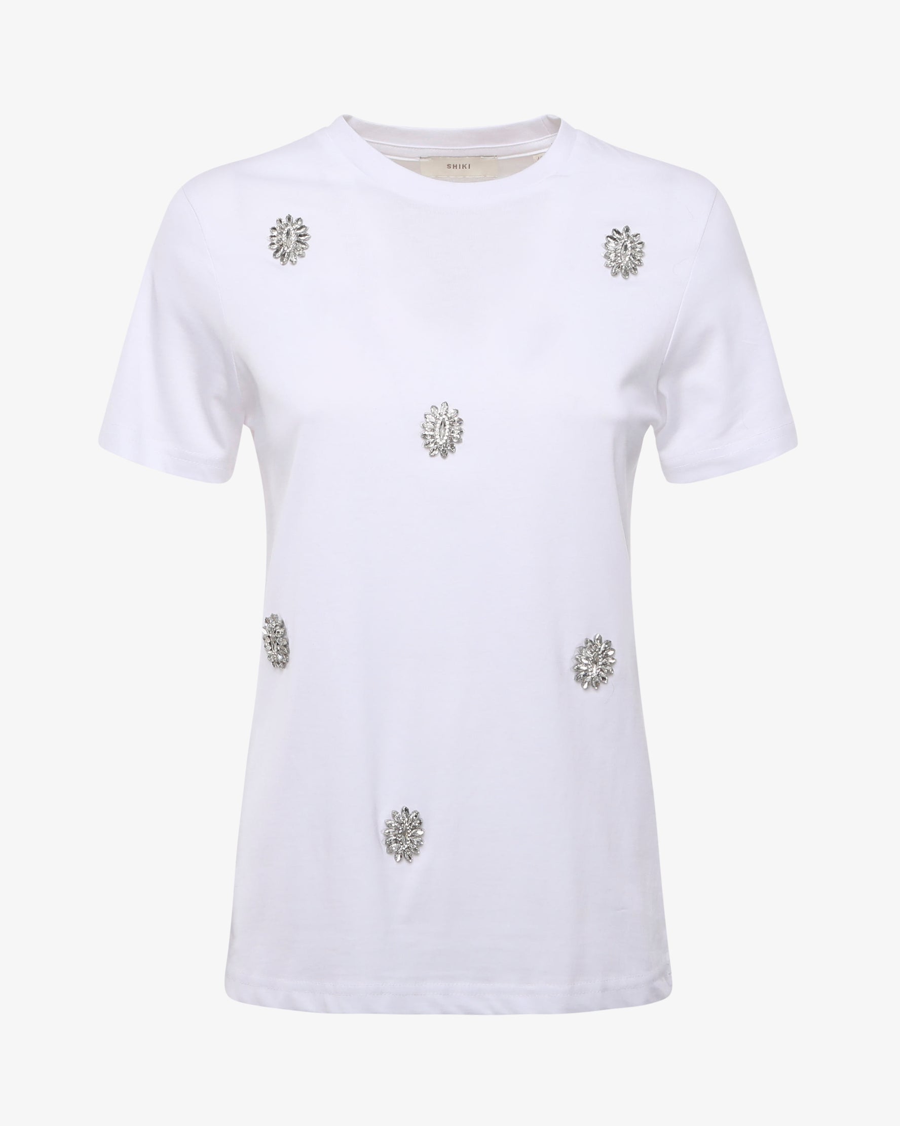 T-shirt con decorazione swarovski