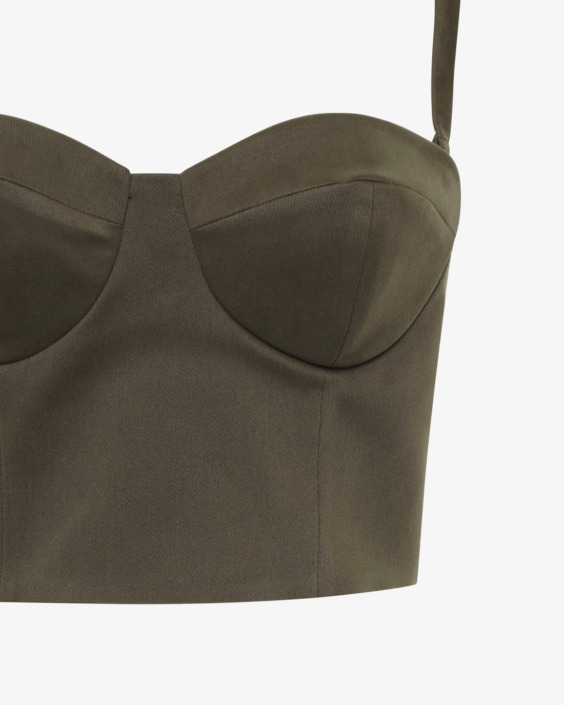 Top bustier con coppe e spalline