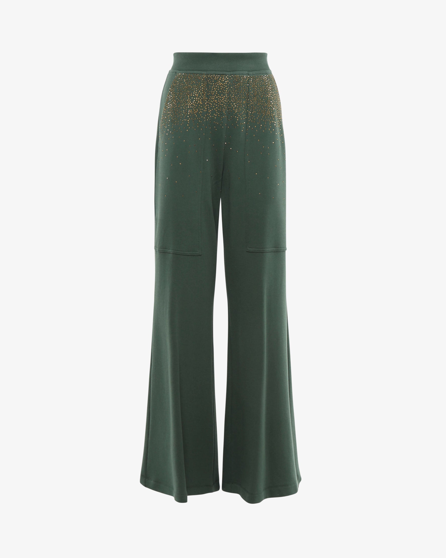 Pantalone di felpa gamba larga e dettagli lurex